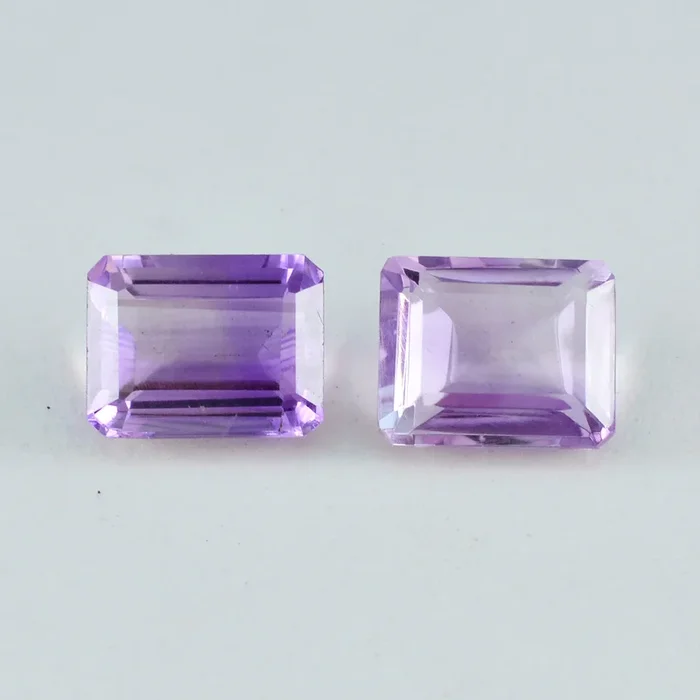 Amethyst 1PC Small 7×9 MM Emerald Faceted Purple Genuine Semi Precious Loose Gems