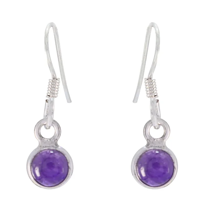 Amethyst American Hua multiple Dangle Purple Silver Earring