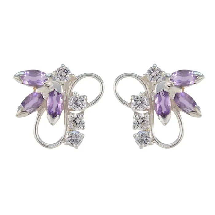 Amethyst Australian Isabella multiple Stud Purple 925 Silver Earring