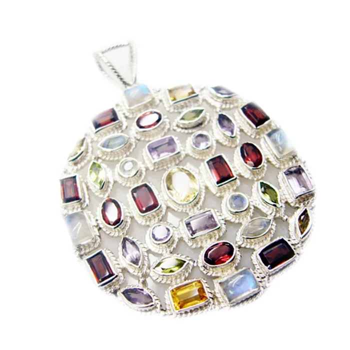 Amethyst Chunky Moroccan 92.5 Silver multiple Zoe Boho Purple Pendant Jewellery
