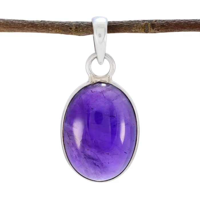 Amethyst Classic Russian Sterling Silver Solitaire Riley Engagement Purple Pendant Jewellery