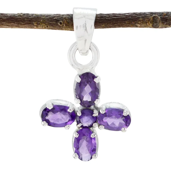 Amethyst Delicate Latin American Sterling Silver multiple Pilar Love Purple Pendant Jewellery