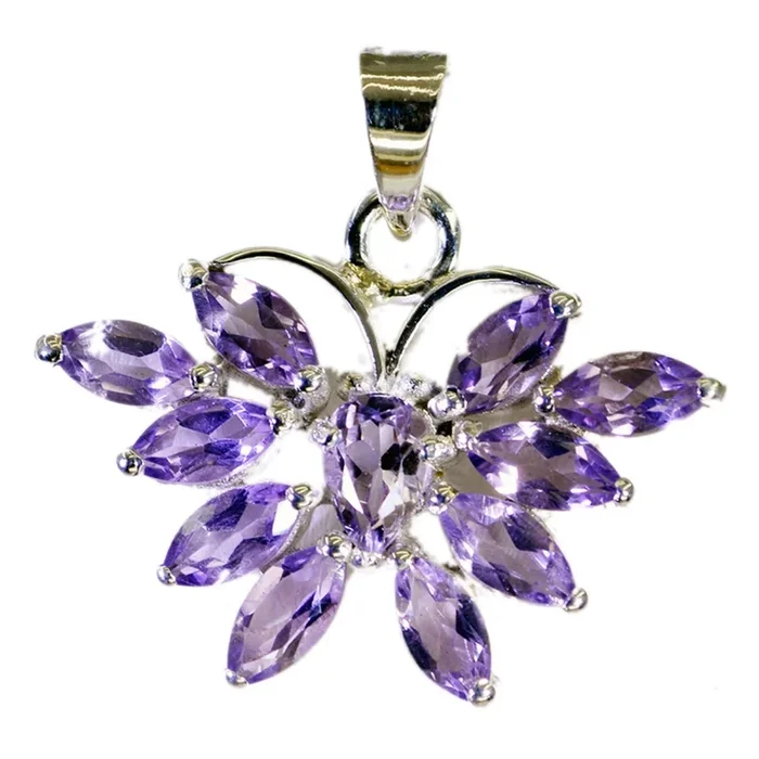 Amethyst Eye-catching American 925 Silver multiple Eliza Luxurious Purple Pendant Jewelry