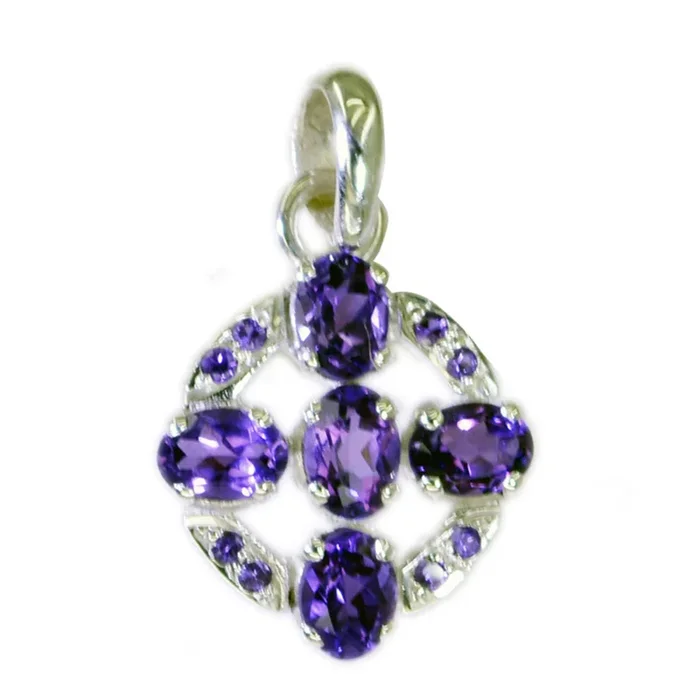 Amethyst Featherlight Indian 92.5 Silver multiple Saanvi Signet Purple Pendant Jewellery