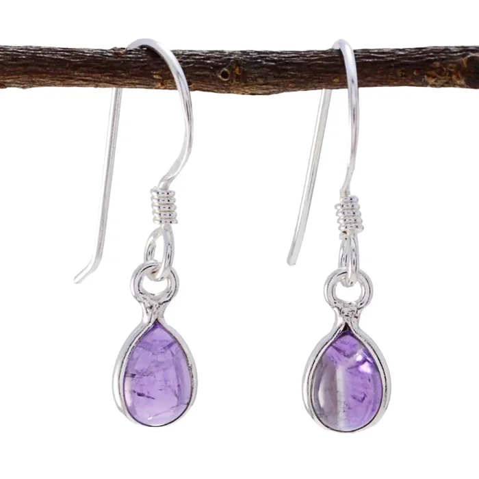 Amethyst German Eun-ji multiple Dangle Purple 925 Silver Earring