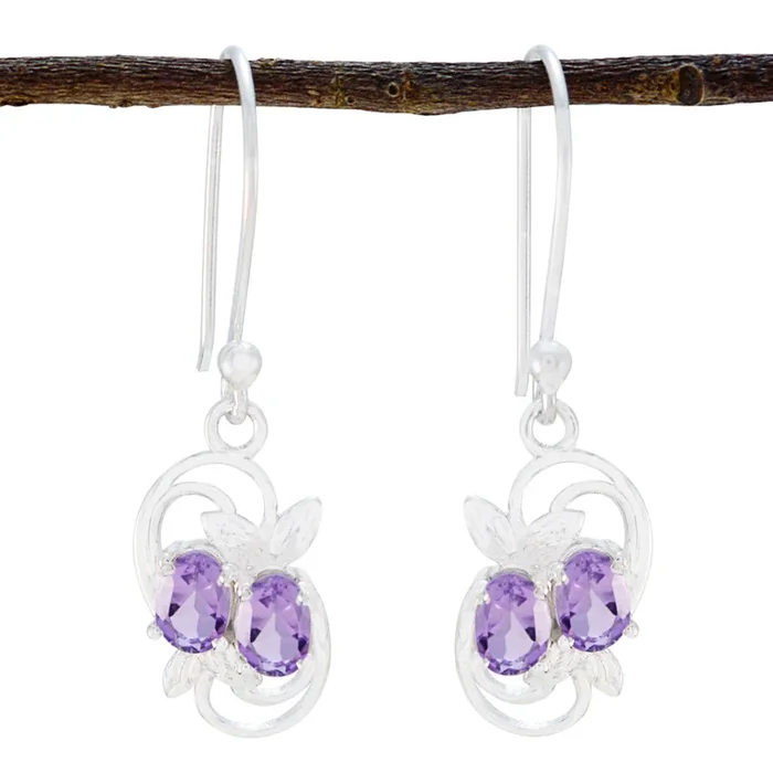 Amethyst Italian Katarina multiple Dangle Purple 925 Sterling Silver Earring