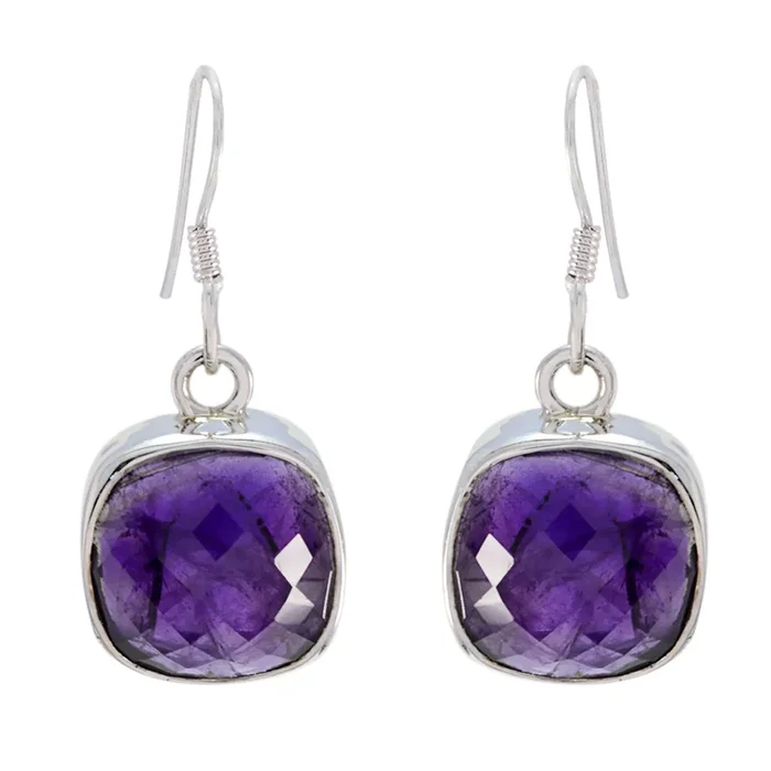 Amethyst Japanese Nora multiple Dangle Purple 925 Silver Earring