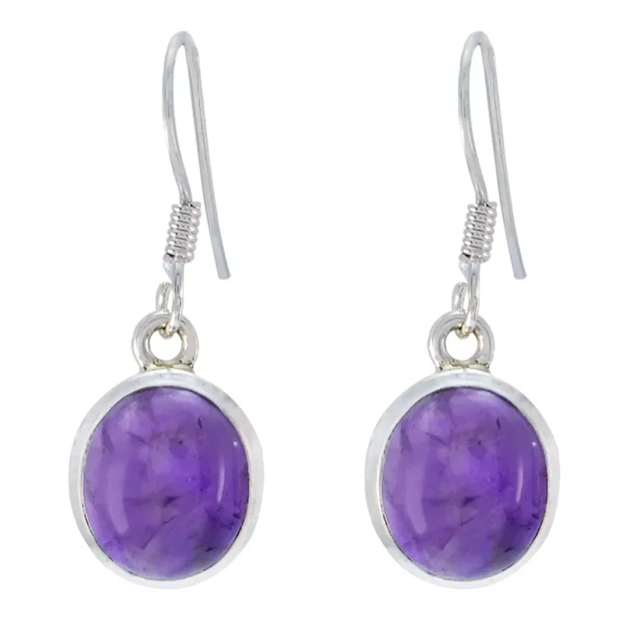 Amethyst Japanese Ying multiple Dangle Purple Silver Earring