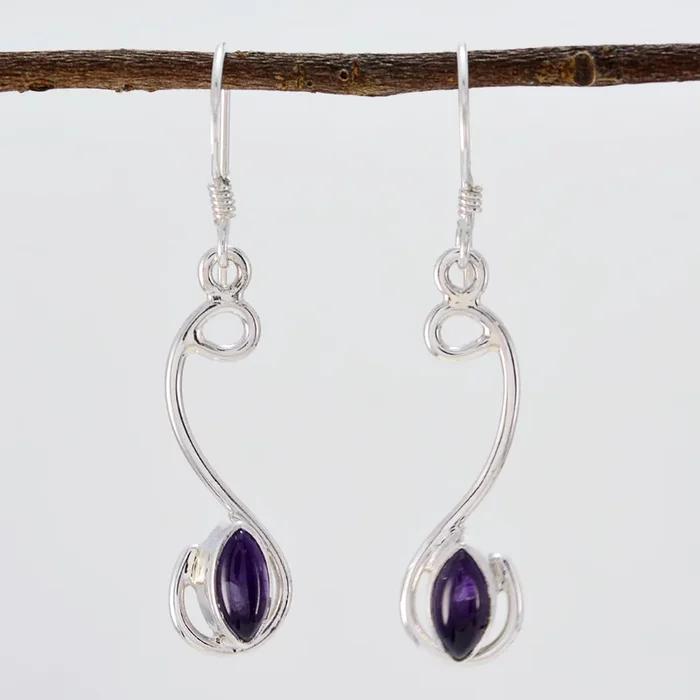 Amethyst Korean Lourdes multiple Dangle Purple 92.5 Silver Earring