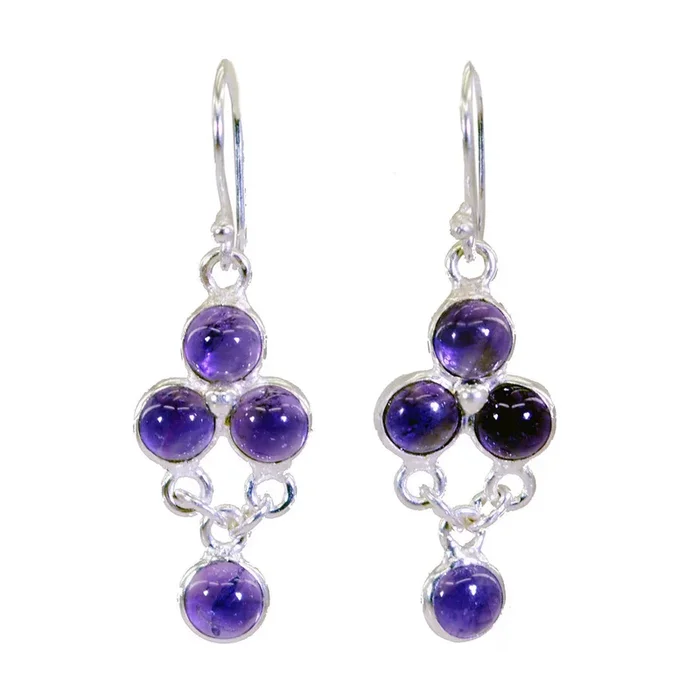 Amethyst Moroccan Haruka multiple Dangle Purple 925 Sterling Silver Earring