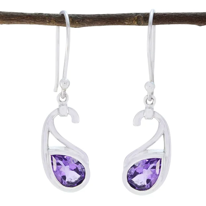 Amethyst Spanish Stella Solitaire Dangle Purple 92.5 Silver Earring