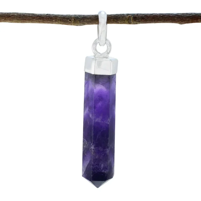 Amethyst Tiny Mexican Sterling Silver Solitaire Joaquina Contemporary Purple Pendant Jewellery