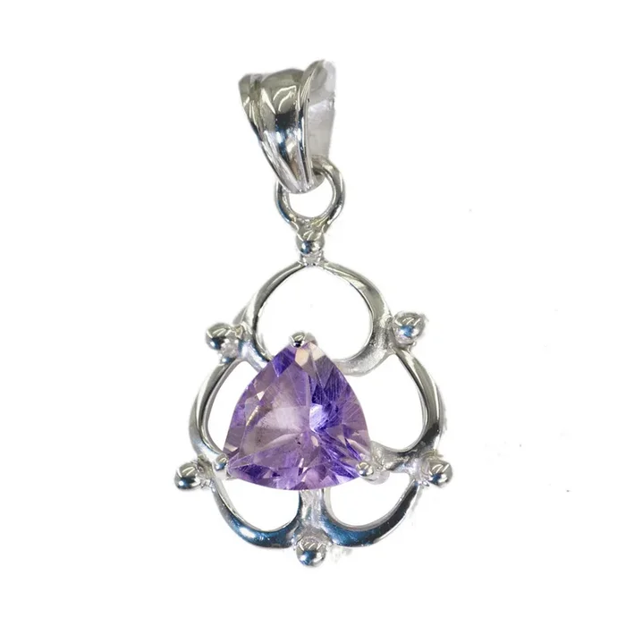 Amethyst Whisper-thin Italian 925 Silver Solitaire Ivana Eternity Purple Pendant Jewelry