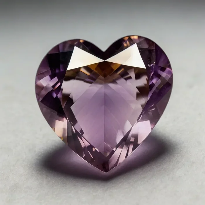 Ametrine 1PC Chunky 15×15 MM Heart Faceted Multicolor Superior Semi Precious Loose Gemstone
