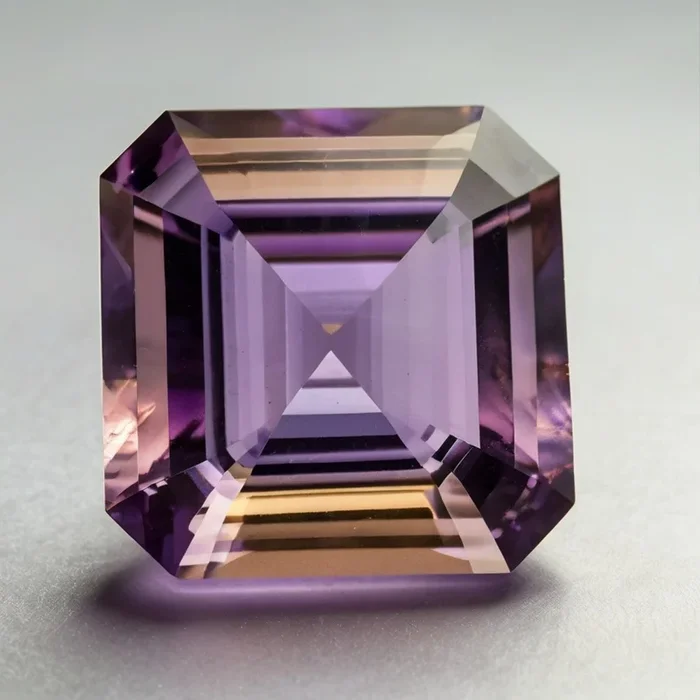 Ametrine 1PC Chunky 15×15 MM Square Faceted Multicolor Superior Semi Precious Loose Gemstone