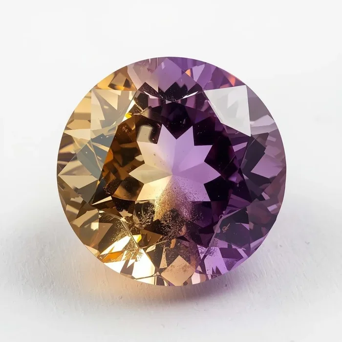 Ametrine 1PC Large 10×10 MM Round Faceted Multicolor Shine Semi Precious Loose Gems