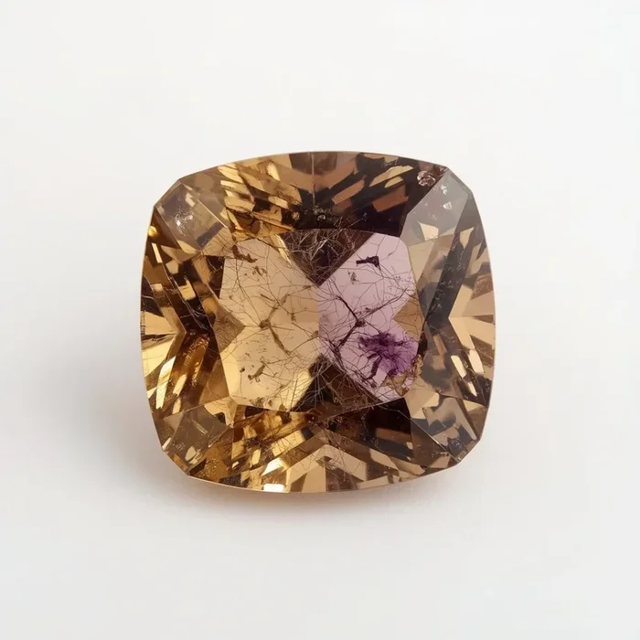 Ametrine 1PC Small 7×7 MM Cushion Faceted Multicolor Splendid Semi Precious Loose Gemstone