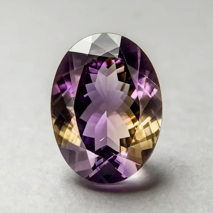 Ametrine 1PC Small 7×9 MM Oval Faceted Multicolor Lustrous Semi Precious Gems