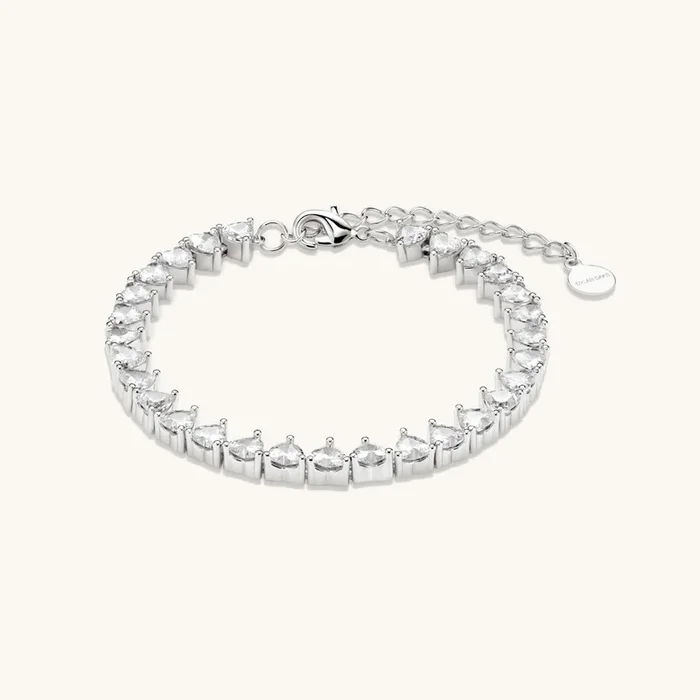 Amore Tennis Bracelet In Silver