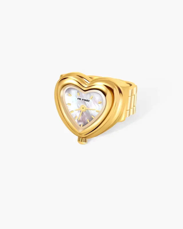 Anello Orologio City Heart in Oro