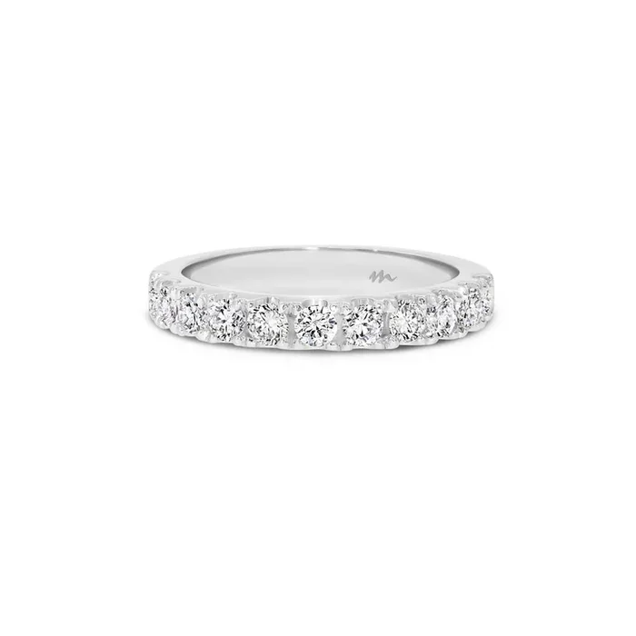 Angela 11×2.5mm Lab Grown Moissanite Ring in 9ct White Gold Size N
