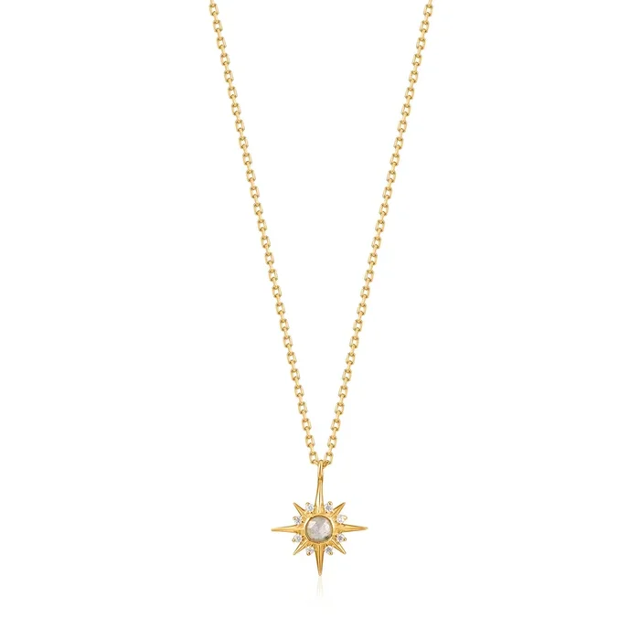 Ania Haie Gold Plated Sterling Silver Midnight Star Pendant On Chain