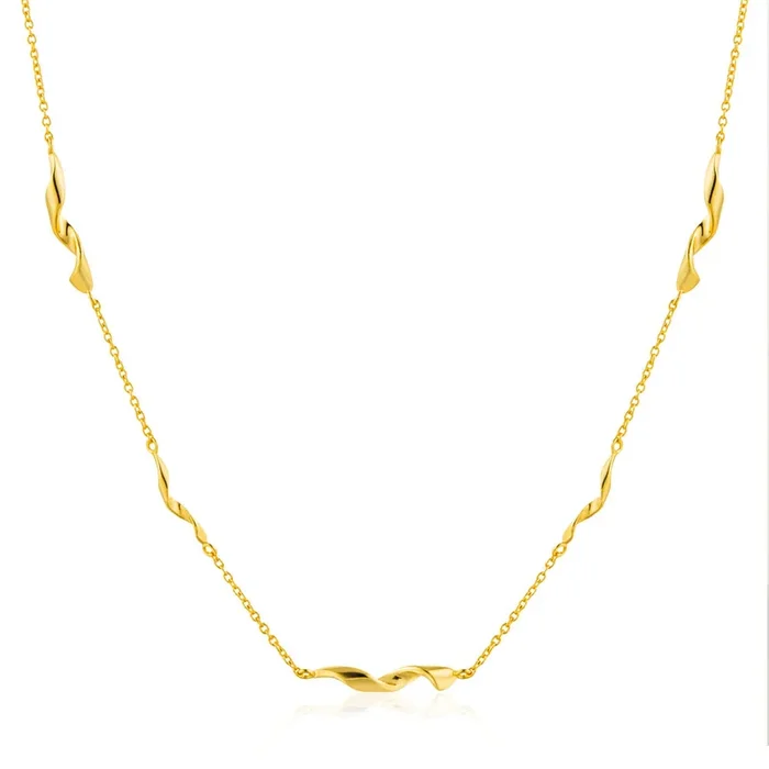 Ania Haie Gold Plated Sterling Silver Twister Helix 38cm Necklace