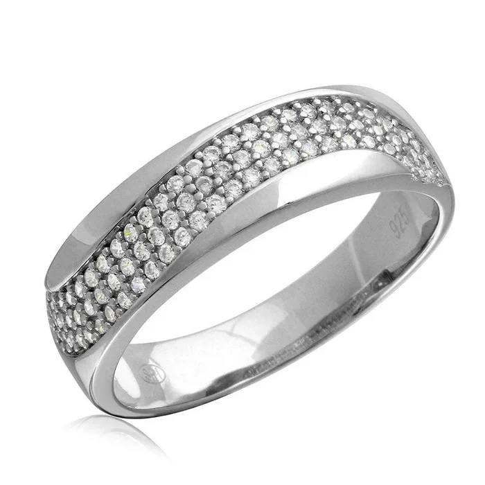 Anillo de bodas para hombre en plata de ley 925 rodiada con circonitas cúbicas – GMR00177