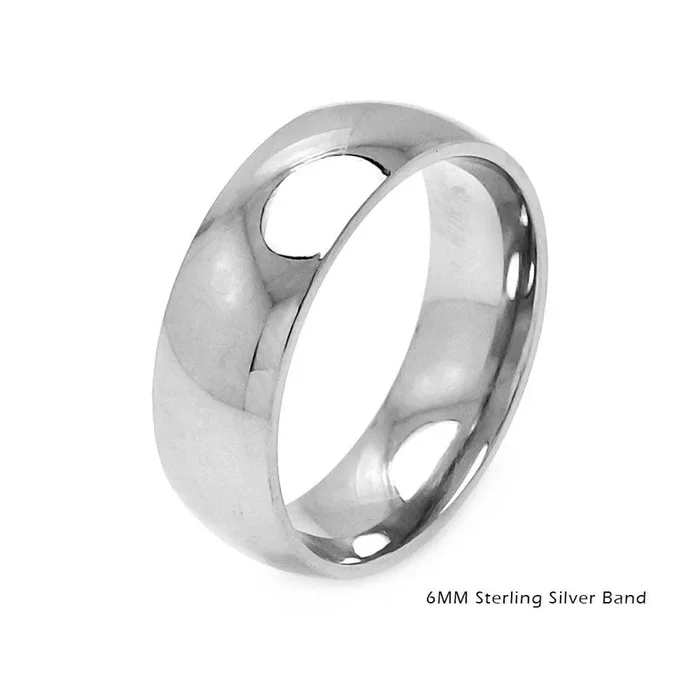 Anillo de bodas redondo liso de plata de ley 925 pulida – RING01-6MM