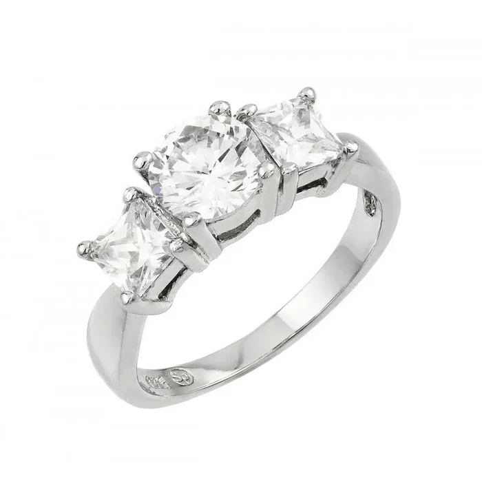 Anillo de plata 925 chapado en rodio pasado presente futuro CZ – BGR00872