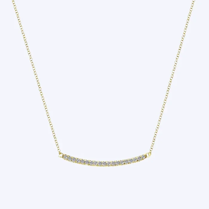 Annabeth Diamond Pave Curved Bar Necklace