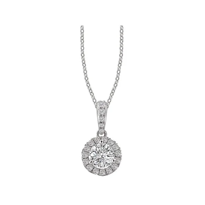 Annie 0.35ctw Diamond Halo Pendant