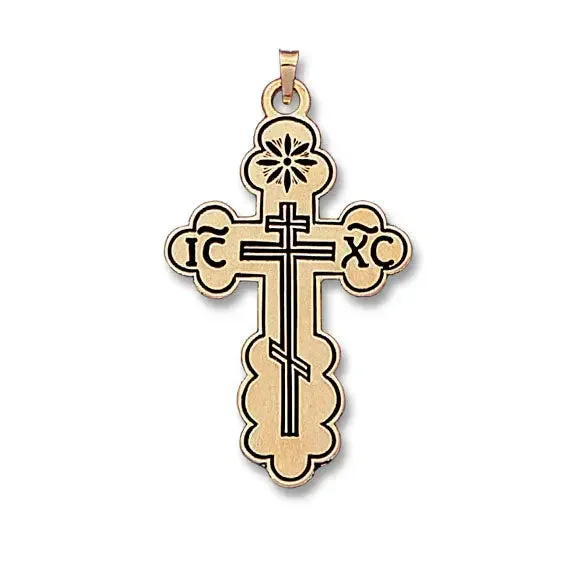 Antiqued Orthodox Cross 14K Yellow – Solid