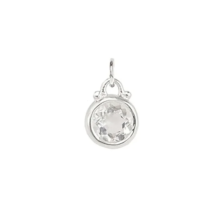April — Quartz Birthstone Charm in Silver – FINAL SALE