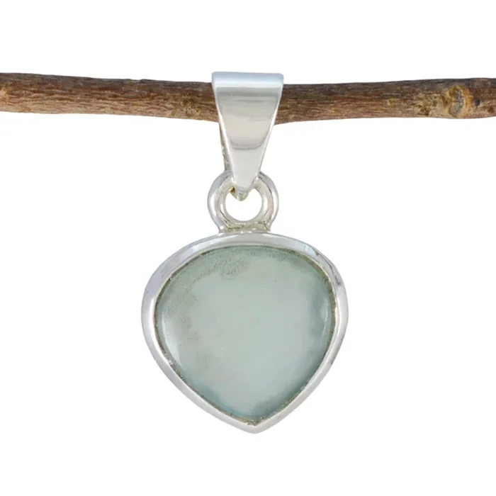 Aqua Chalcedony Dainty German 92.5 Silver Solitaire Renata propsel Blue Pendant Jewellery