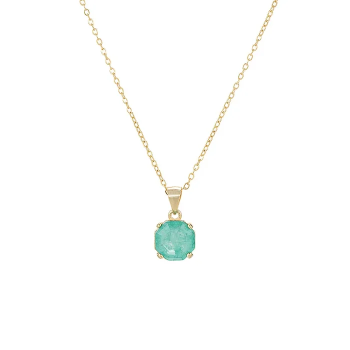 Aqua Topaz Single Stone Necklace