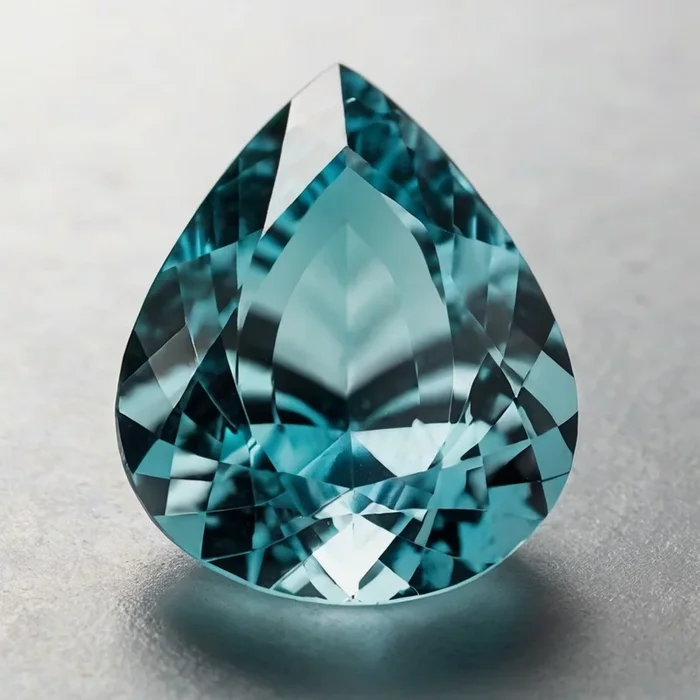 Aquamarine 1PC Large 9×11 MM Pear Faceted Blue Lustrous Semi Precious Gems