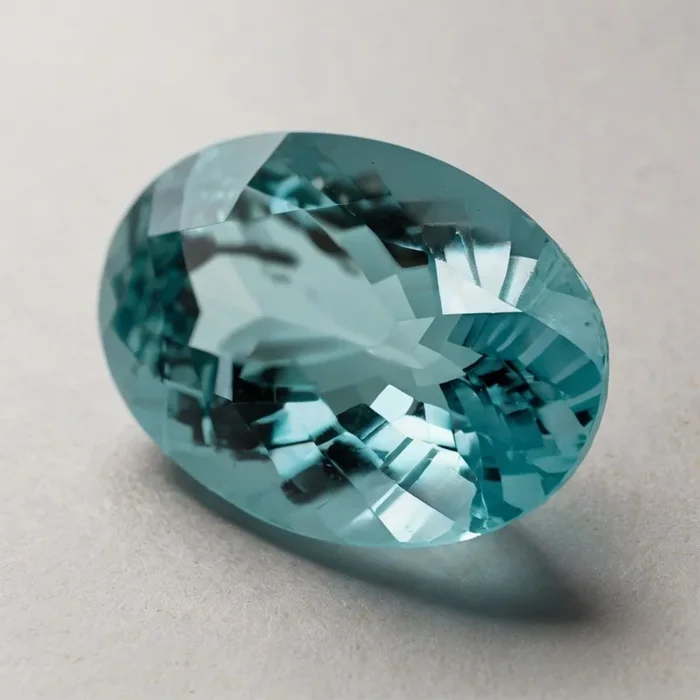 Aquamarine 1PC Small 6×9 MM Oval Faceted Blue Lustrous Semi Precious Loose Gemstone