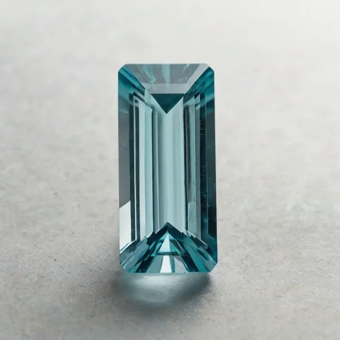 Aquamarine 1PC Tiny 4×8 MM Baguette Faceted Blue Shine Semi Precious Loose Gems