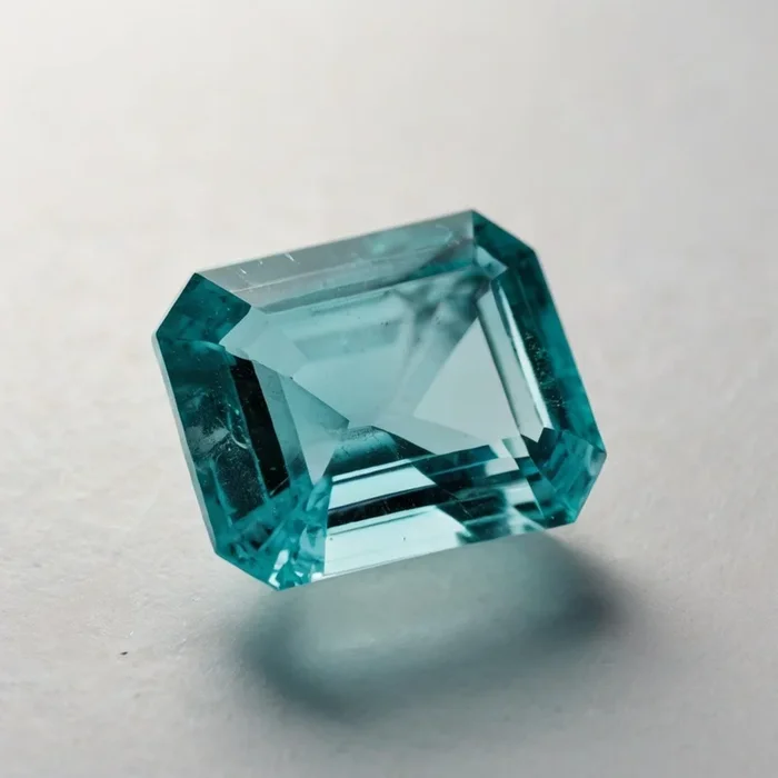 Aquamarine 1PC Tiny 5×7 MM Emerald Faceted Blue Natural Semi Precious Gems