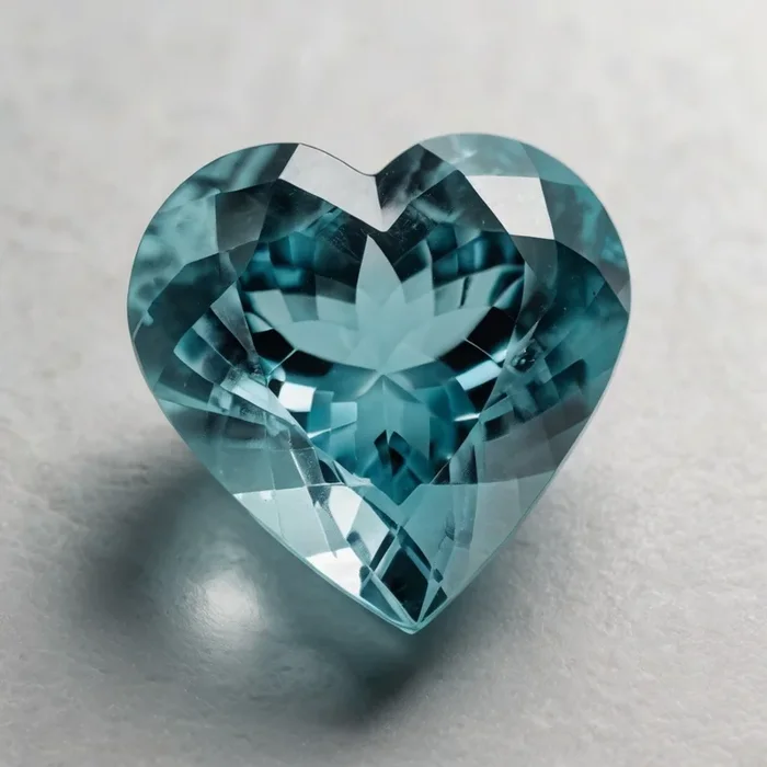 Aquamarine 1PC Tiny 6×6 MM Heart Faceted Blue Polished Semi Precious Loose Gemstones