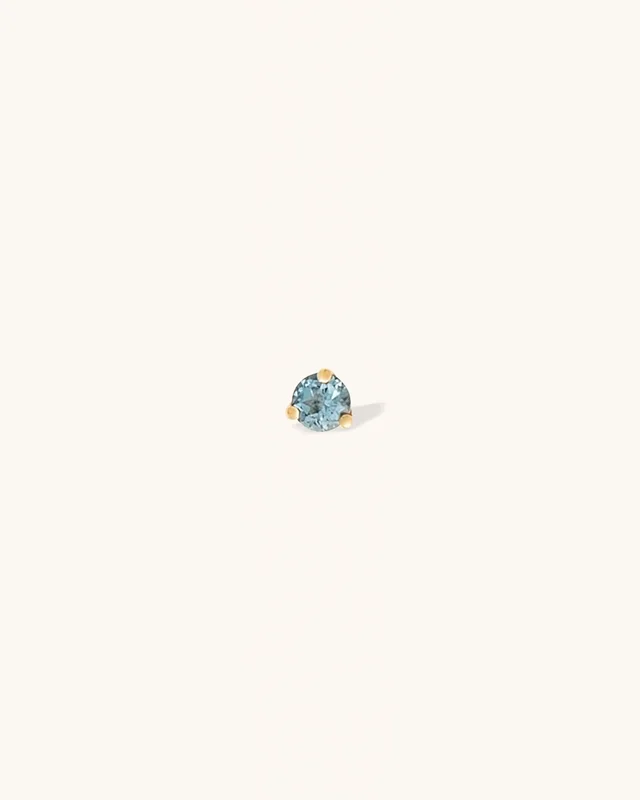 Aquamarine Birthstone Stud