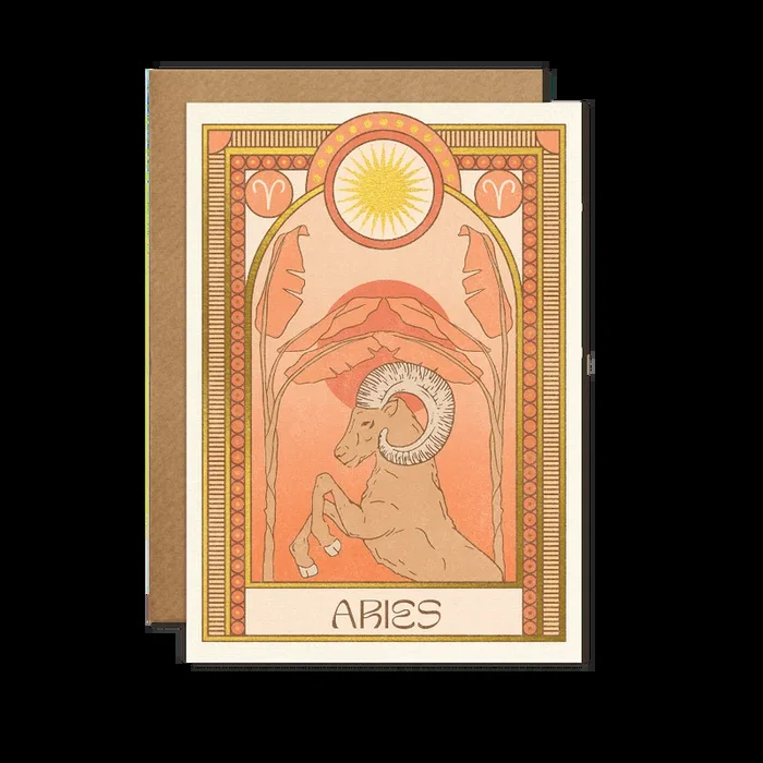 Aries Zodiac Card