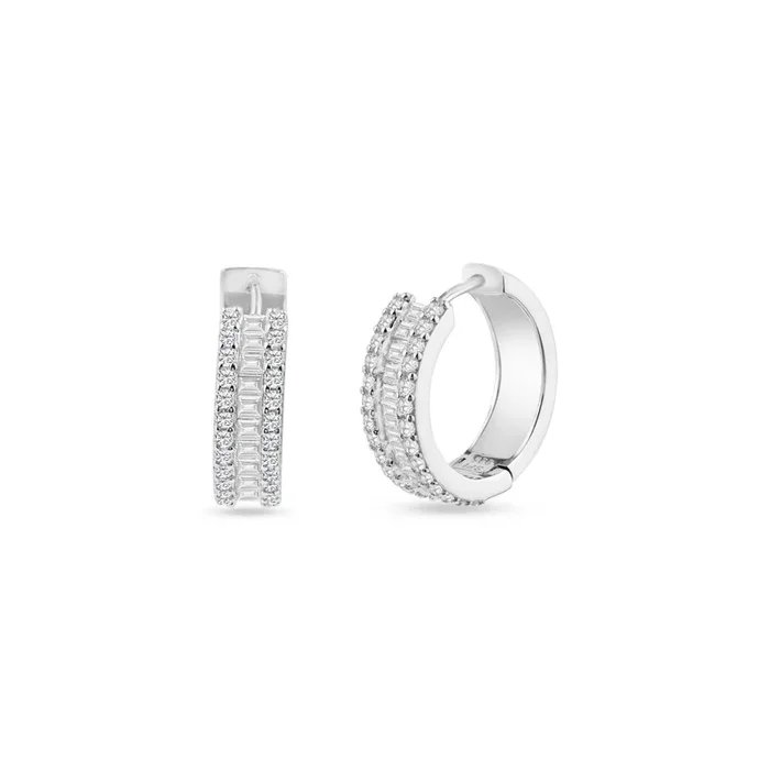 Aro de plata de ley 925 rodiada con pavé de 20 mm – STE01336