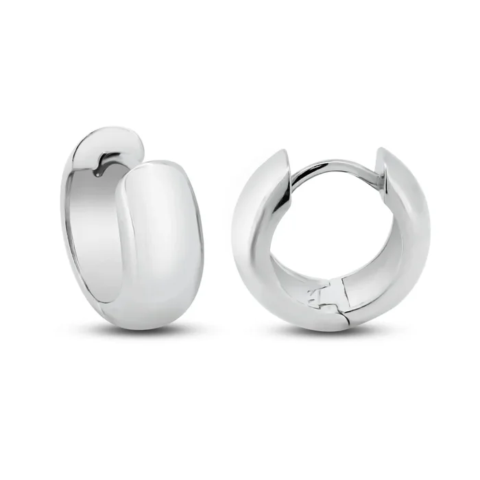 Aros de plata de ley 925 rodiados con forma de cúpula – GME00140
