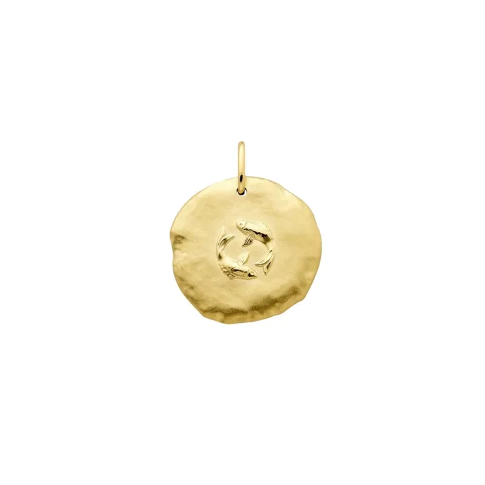 Arthus Bertrand Astro Poissons medal in yellow gold 23 mm – Lepage