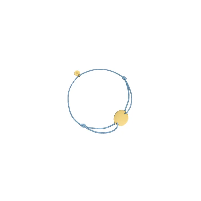 Arthus Bertrand Galet bracelet in yellow gold on blue cord | LEPAGE