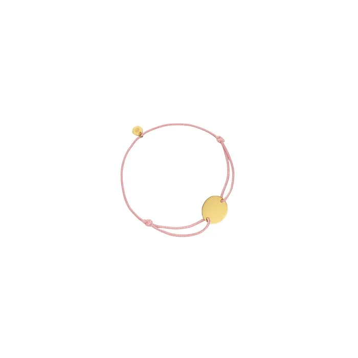 Arthus Bertrand Galet bracelet in yellow gold on pink cord | LEPAGE