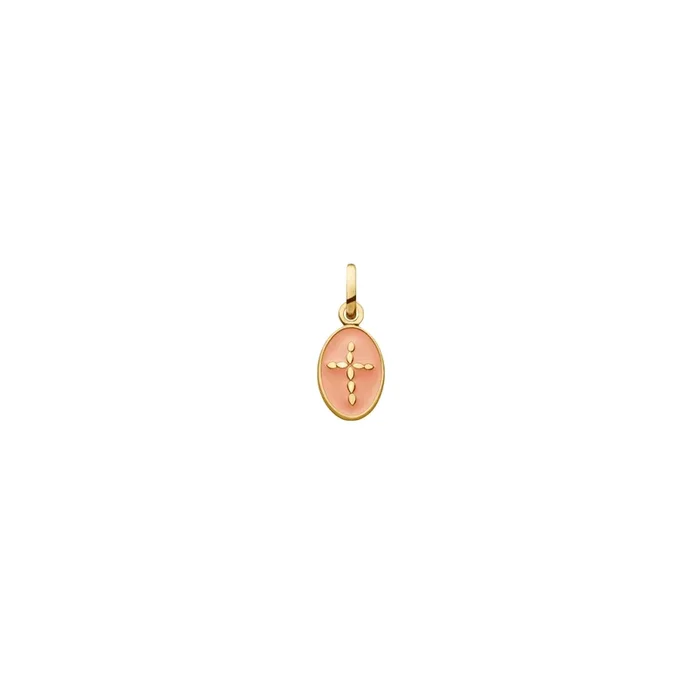 Arthus Bertrand Pink Cross pendant in yellow gold | LEPAGE