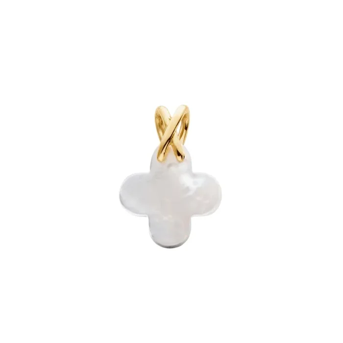 Arthus Bertrand Round Cross Pendant in Mother-of-Pearl and Yellow Gold | LEPAGE